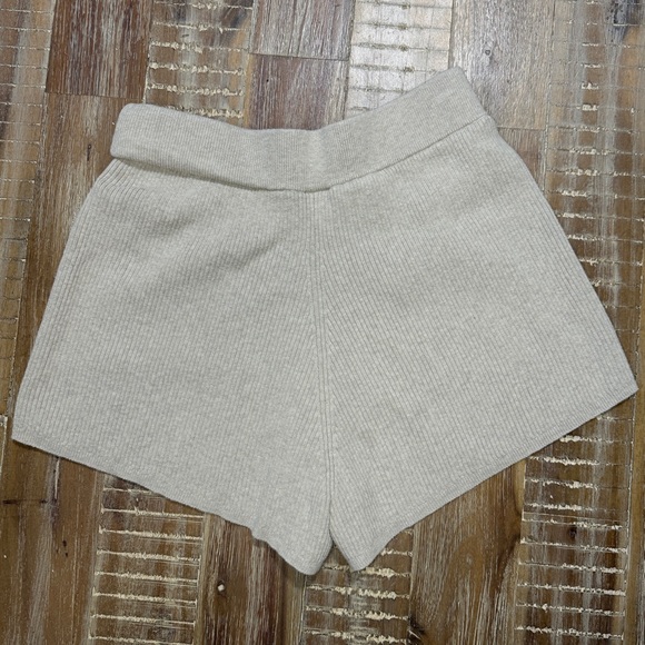 Open Edit Ribbed Knit Shorts‎ Oatmeal Small - Picture 3 of 3